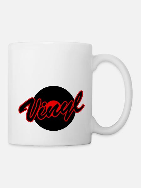 Vinyl mit Platte - Tasse - Weiß