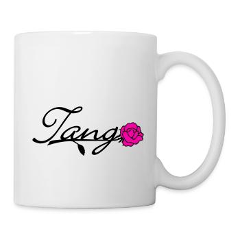 Tango mit Rose / Tango with Rose (2c) - Tasse - Weiß - Rechts