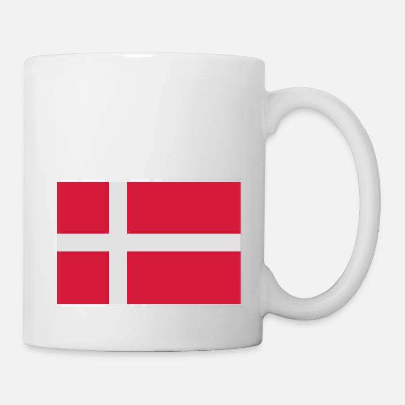 Dänische Flagge - Tasse - Weiß