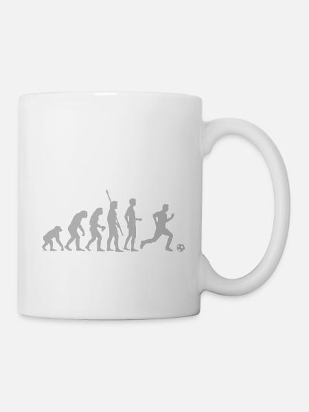 evolution_fussball_weiss - Tasse - Weiß