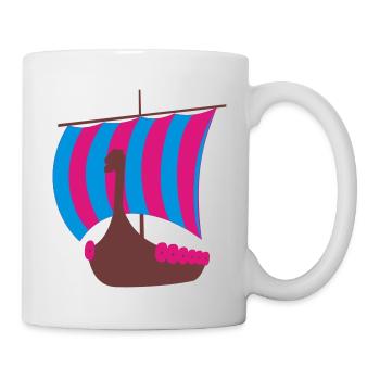 navire viking - Mug blanc - blanc - Droite