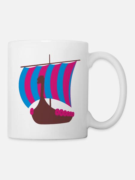 wikingerschiff - Tasse - Weiß