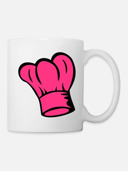 Koch - Kochmütze - Köchin - Tasse - Weiß