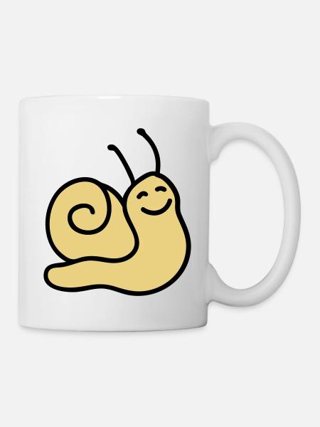 Fröhliche Schnecke - Tasse - Weiß