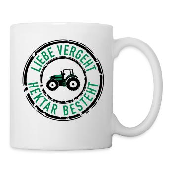 Liebe vergeht Hektar besteht - Tasse - Weiß - Rechts