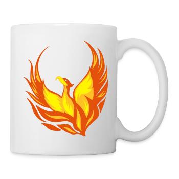 Feuervogel Phönix Flammen Federn - Tasse - Weiß - Rechts
