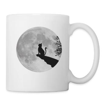 Chat lune pleine lune kitty cat rock - Mug blanc - blanc - Droite