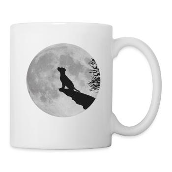 Full moon Cliff dog puppy puppy werewolf howl - Mug - white - Right