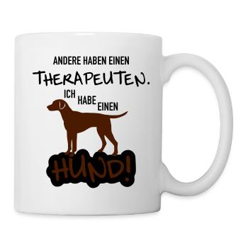 Therapie Hund - Tasse - Weiß - Rechts
