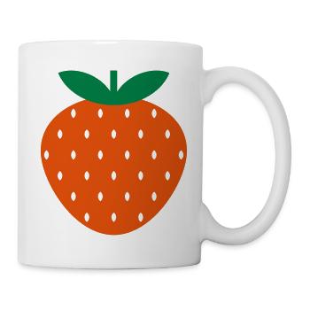 Erdbeere - Tasse - Weiß - Rechts