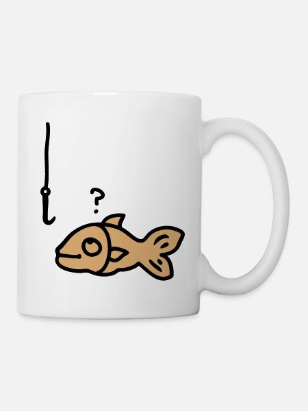 Fisch Angelhaken - Tasse - Weiß