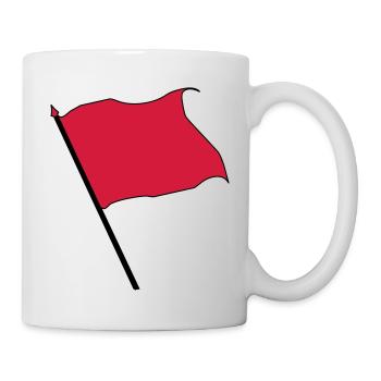 rote Fahne - Tasse - Weiß - Rechts