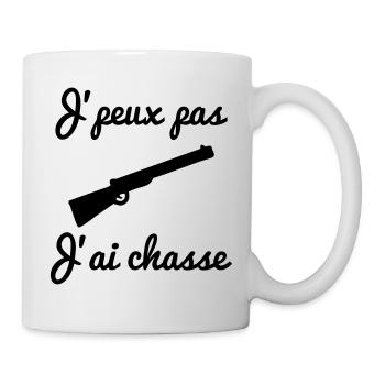 j'peux pas j'ai chasse - chasseur - Mug blanc - blanc - Droite