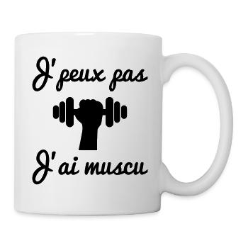 Je peux pas j'ai muscu - Musculation - Mug blanc - blanc - Droite