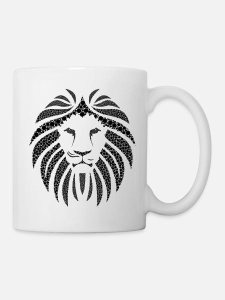 Lion noir belle - Mug blanc - blanc