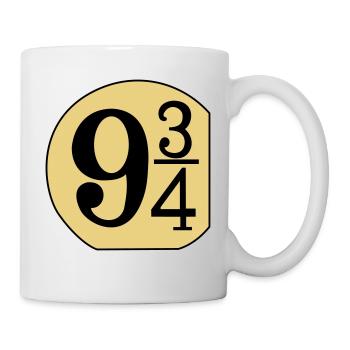 Schild 9 3/4 - Tasse - Weiß - Rechts