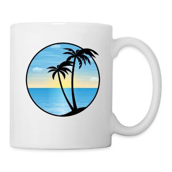 Palmen Urlaub Meer Strand 01 AllroundDesigns - Tasse - Weiß - Rechts