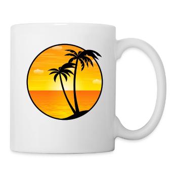 Palmen Urlaub Meer Strand 03 AllroundDesigns - Tasse - Weiß - Rechts