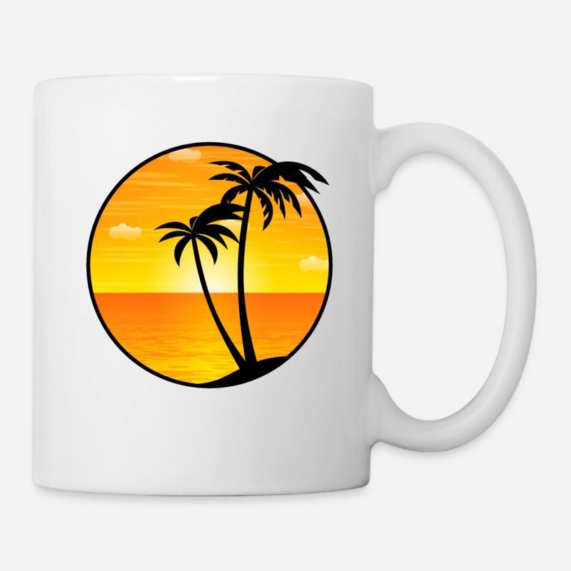 Palms Holiday Sea beach 03 Allround Designs - Mug - white