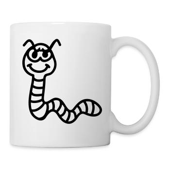 Ver de terre vilain - ligne - Mug blanc - blanc - Droite