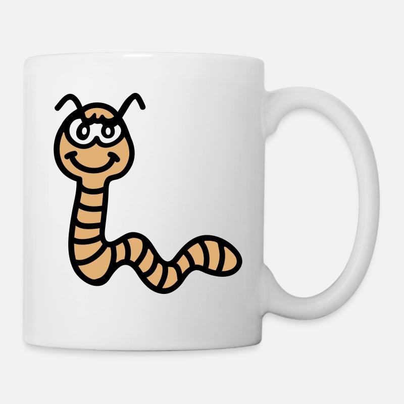 frecher Regenwurm - Tasse - Weiß
