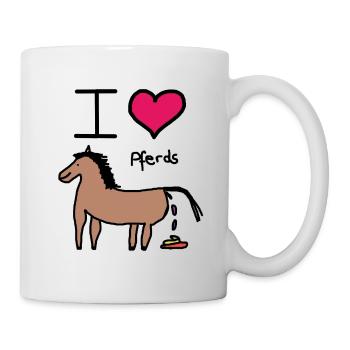 LUSTIGE SPRÜCHE PFERDE ICH LIEBE PFERDS GESCHENK - Tasse - Weiß - Rechts