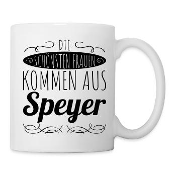 die schönsten Frauen kommen aus Speyer - Tasse - Weiß - Rechts