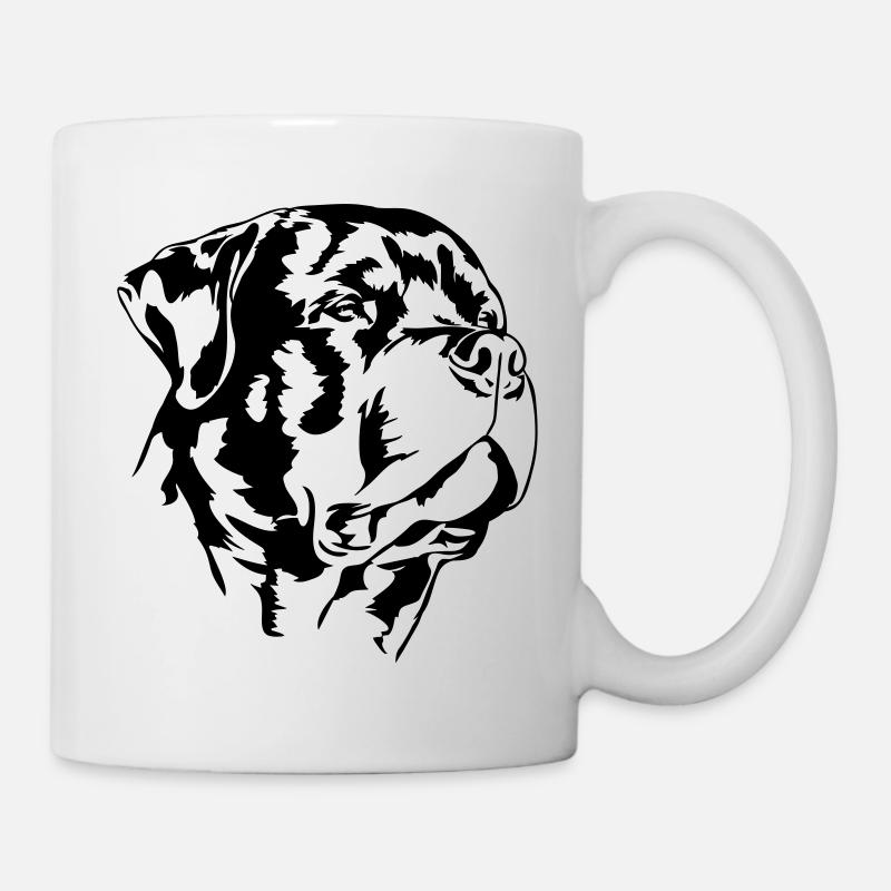 ROTTWEILER Portrait Wilsigns cadeau chien chiens - Mug blanc - blanc