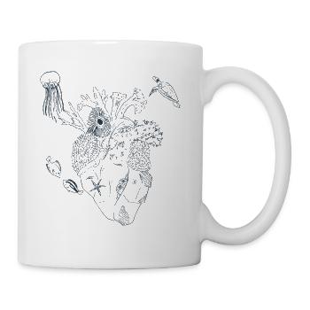 Herz der See (Lineart) - Tasse - Weiß - Rechts