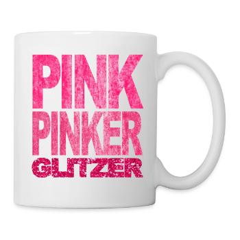 Pink Pinker Glitzer Bling Prinzessin Fashionista - Tasse - Weiß - Rechts