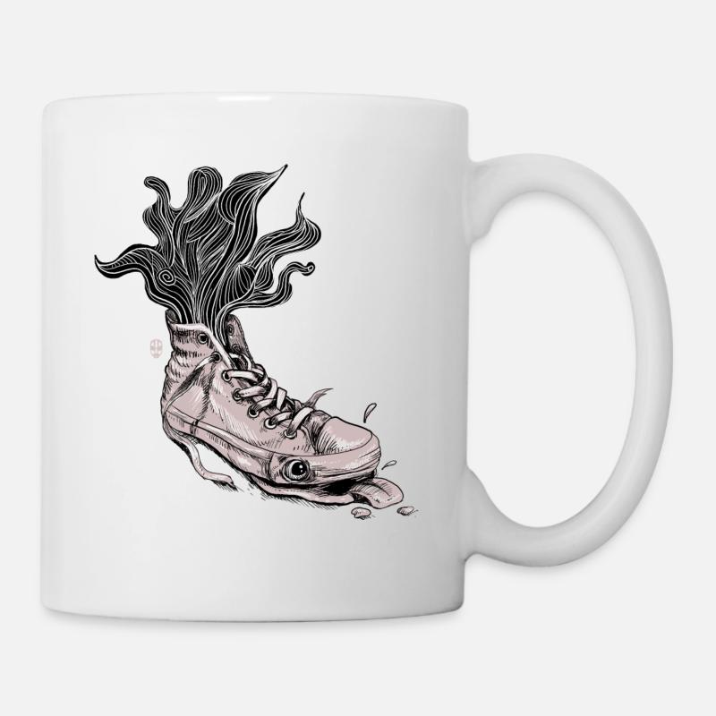Müder Sneaker - Tasse - Weiß