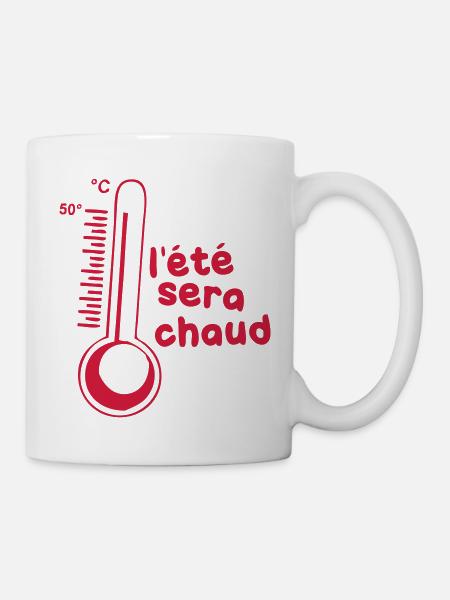 été chaud humour thermomètre temperature - Mug blanc - blanc