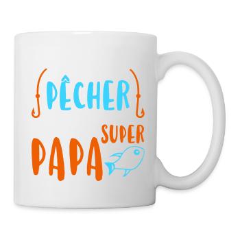 Super papa pêcheur cadeau - Mug blanc - blanc - Droite