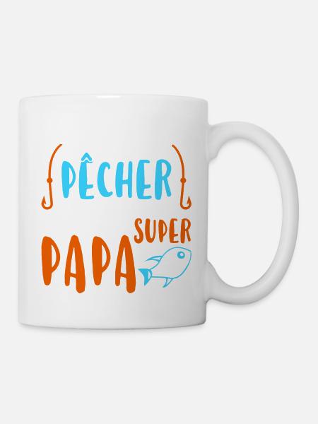 Super papa pêcheur cadeau - Mug blanc - blanc