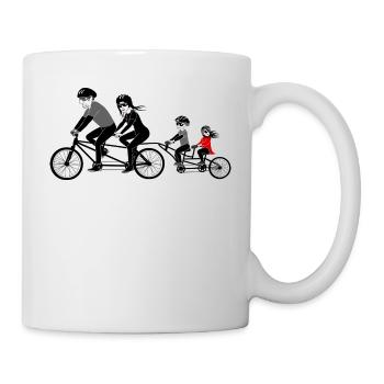 Fahrrad Familie - Tasse - Weiß - Rechts