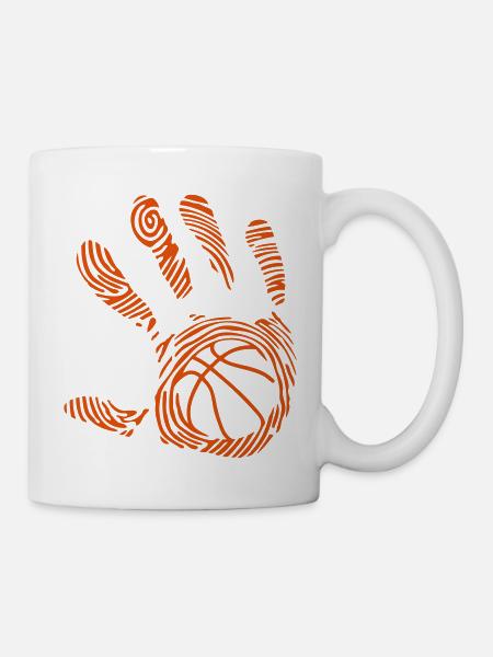 Basketball Handabdruck - Tasse - Weiß