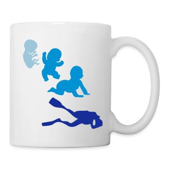 evolution homme human sport plonge diver - Mug blanc - blanc - Droite