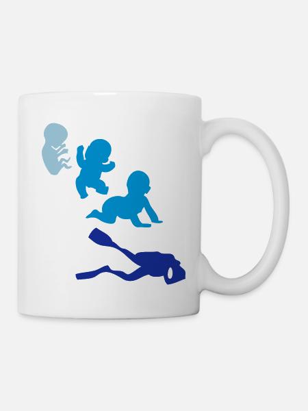 evolution homme human sport plonge diver - Mug blanc - blanc
