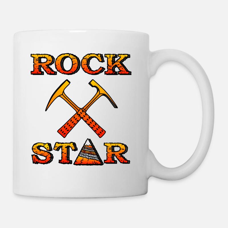 Rock Star geology orange gray - Mug - white