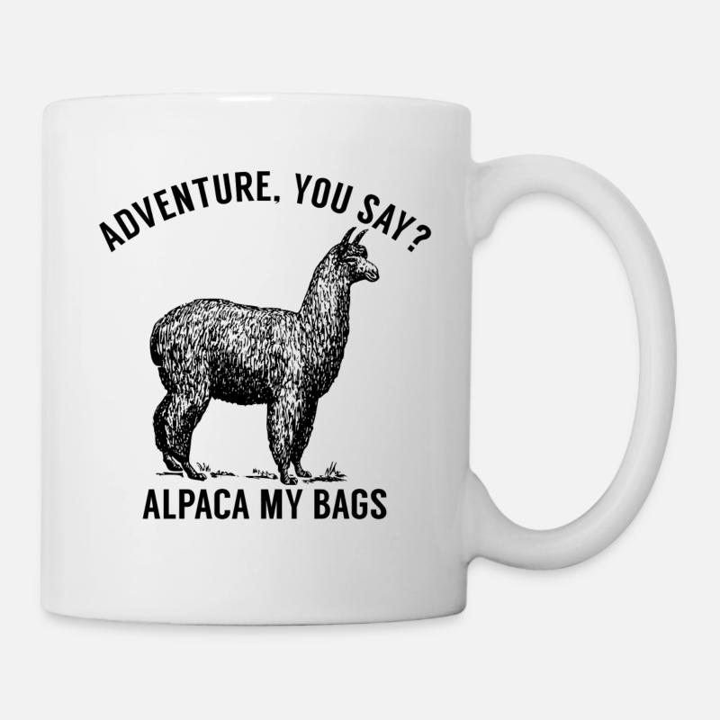 Cool Gifts for Adventurers. Alpaca Travel, Explore - Mug - white