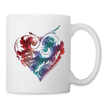 ornement de coeur d'art / coeur arty - Mug blanc - blanc - Droite