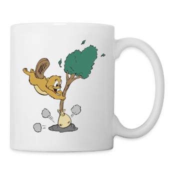 biber beaver flannelette animal tiere9 - Tasse - Weiß - Rechts