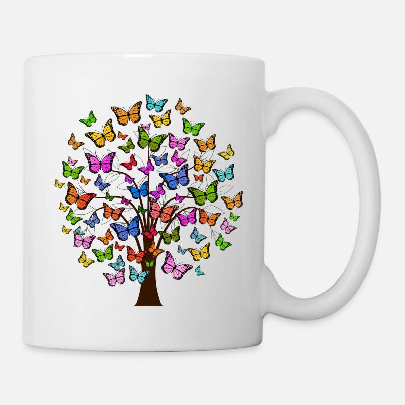 baum tree baumstamm wald forest woods77 - Tasse - Weiß