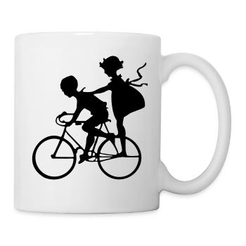 Kids on bike - Mug - white - Right