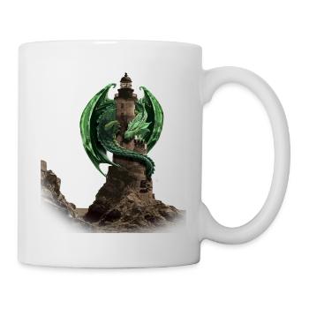 Drachen Leuchtturm von Custom - Tasse - Weiß - Rechts