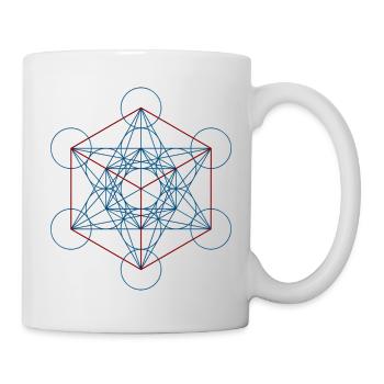 Le cube de Metatron - rouge bleu - Mug blanc - blanc - Droite