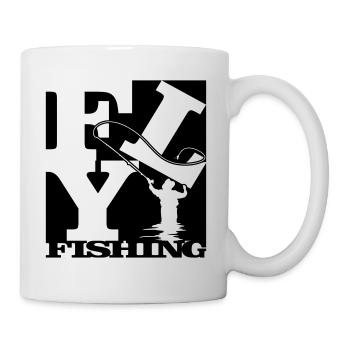 flyfishing Robert Indiana schwarz aussen - Mug blanc - blanc - Droite