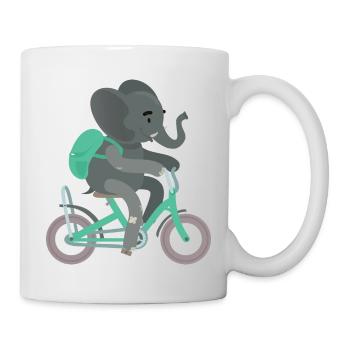 Backpack elephant bike training kita - Mug - white - Right