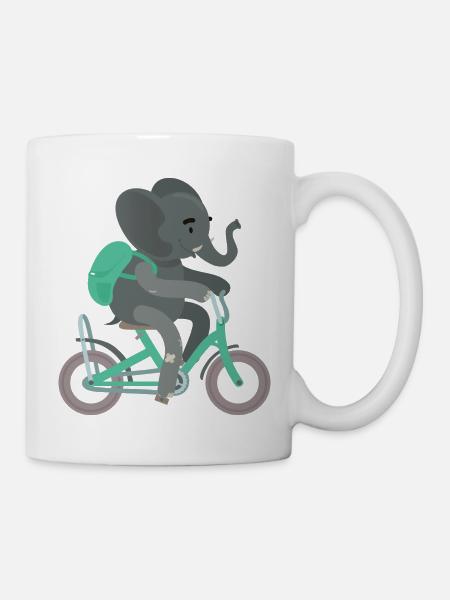 Backpack elephant bike training kita - Mug - white