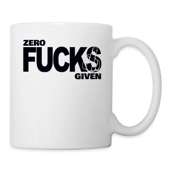 Zero fucks given - Tasse - Weiß - Rechts
